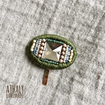 ポニーフック✴︎⭐︎  khaki ビーズ刺繍