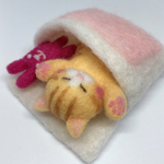おふとん🛌猫(茶トラ猫)羊毛フェルト