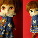 ★青・おとぼけねこちゃん・セット★くま太郎・ブライス洋服
