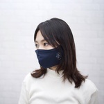 抗菌加工コットン もりのがっこうくまマスク 伸縮立体マスク【ネイビー】/10801860/