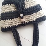 オーダー様hoooked タッセル付き ボーダーフリンジ ニットバッグ フックドゥ