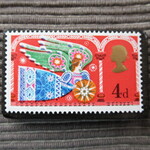 イギリス　クリスマス切手ブローチ 6839