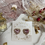 #2459 ハートビジューピアス/イヤリング