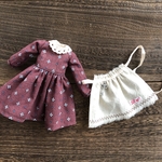 83  ワンピース×エプロン、赤　#ブライス