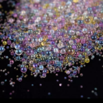 ☆シャボン玉のようにキラキラビーズ・穴なし☆虹色10g
