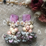 pinkbutton   pierce /earring