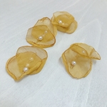 (4pcs)大ぶりシフォンフラワー＊マスタード