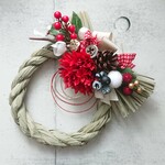 しめ縄リース＊千代紅花(chiyobenihana)＊お正月飾り・しめ縄・しめ縄飾り・ウィンターリース・クラシックリース