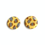 leopard stud ＜yellow＞ レオパードスタッドピアス/イヤリング(アレルギー対応)