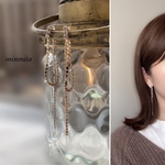 ✴︎NEW!✴︎ビジューとゴールドロングチェーンピアス