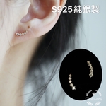S925純銀製　シルバー　流れ星ミニピアス　G8535