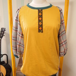 SALE!バルーンＴ＊カラシ×grayチェック　M　