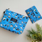 Hさま　お取り置きのお品物／猫＆ねこ　ポーチ　ブルー　ティッシュケース付き