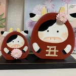 見本作品　モーモーダルマの干支飾り