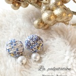 Winter crystal 　☆くるみボタンピアス☆