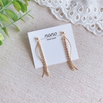 ラインストーン華奢シンプルピアス/イヤリング/サージカルステンレス nonoacs