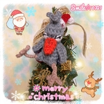 クリスマス☆ハシビロコウさん♡サンタ帽を被って♫あみぐるみストラップ（１羽限定）