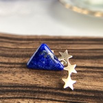 天然ラピスラズリとお星さまの14kgfピアス☆原石から磨いた１点もの！