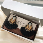 Vas（piace or earring）ビーズ刺繍 パール フリンジ ピアス