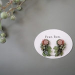Grayish Pink Botanical Pierce 〈Earring〉ビーズ刺繍