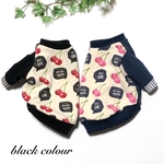 Cherryチェリー（ブラック）のセットイントレーナー犬服  （胴回り33〜49センチ）
