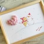 くまちゃんと雪だるまちゃん　冬のほっこりインテリア雑貨　