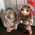 ［12月9日〜受注制作]お花の耳あて付きポンポン帽子