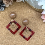 チェックプレート ピアス/イヤリング