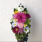 【mamisfactory様専用】プリザーブドフラワーの仏花☆菊ピンク白色仏花 お供えお悔み
