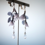 和紙の花「朝を待つ花」イヤリング/ピアス　ブルー