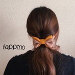 Wrapped　リボン　ヘアゴムorバレッタ　ウール　マスタード　2カラー