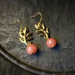 【インカの輝き】天然石のエスニックピアス（イヤリング）B AAAアルゼンチン産インカローズ キャンディカラー ピンク 桜色 バレンタインデー ホワイトデー 