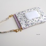 携帯ウェットティッシュケース（ごみ入れ付き）🌟LIBERTY Floating Flora ばね口　バネ口　ポーチ　除菌シート　