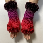 koko様専用ページ　　パープルレッドグラレーションハンドウォーマー