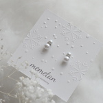 シンプル＊ちび雪だるまピアス