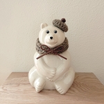 しろくま貯金箱 しろくま君の冬支度☃･.｡*  ベレー帽とスヌードのセット (マロン)