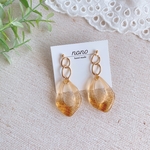 クリアブラウンチェーンピアス/イヤリング/サージカルステンレス nonoacs
