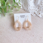 クリアベージュマーブルピアス/イヤリング/サージカルステンレス nonoacs