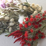 赤系花材セットC ハーブ.ユーカリ.千日紅など