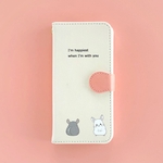 チンチラ手帳型スマホケース（iPhone14シリーズ対応可能）