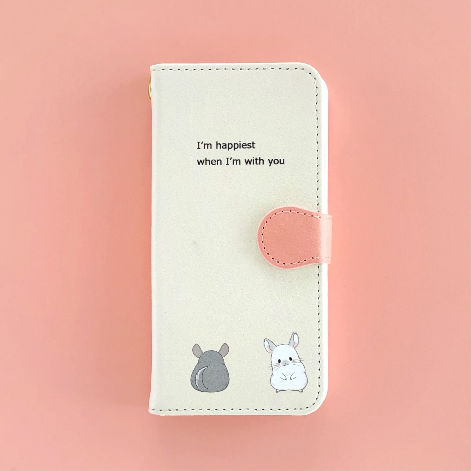 チンチラ手帳型スマホケース - Hanami | minne byGMOペパボ 国内