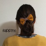 Wrapped　リボン　ヘアゴムorバレッタ　ウール　ブラウン　2カラー