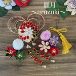 つまみ細工　髪飾り　♥️赤　黒　金セット♥️