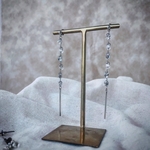 snow line silver シルバー　クリア　チェーン　ロング　ピアス　イヤリング　冬　華奢　上品　クリスマス　シルバーアクセサリー