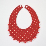 丸いクリスマスカラースタイ風首輪（ストライプ×赤）