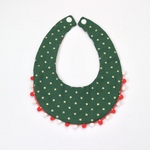 丸いクリスマスカラースタイ風首輪（ストライプ×緑）