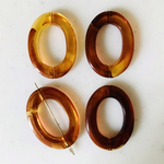 Clear Brown Marble Double Oval Beads