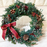 クリスマス　ナチュラルリース赤