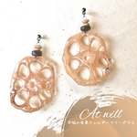 小さいサイズ入荷！縁起物！本物れんこんのピアス/金属アレルギー対応