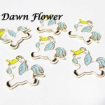【D-0181】10pcs　馬　19×17mm　ライトブルー　チャーム